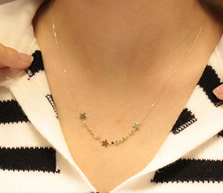 14 Ayar Altın Yıldız  Figürlü Hayalet Kolye