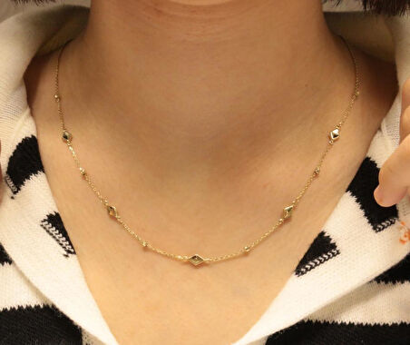 14 Ayar Altın Dorika Toplu Zincir