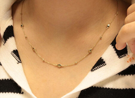 14 Ayar Altın Dorika Toplu Zincir