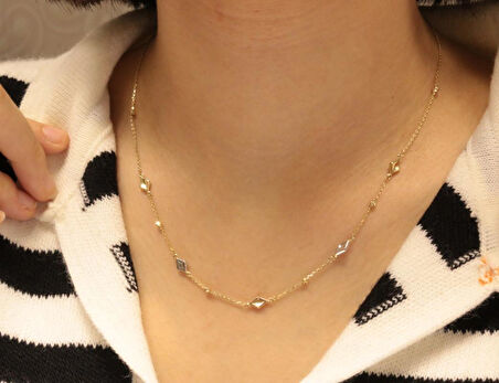  14 Ayar Altın Dorika Toplu Zincir 26035