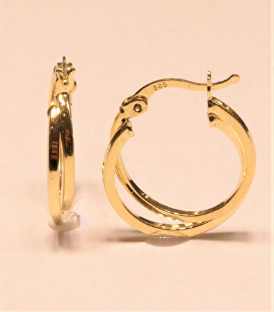 Altın Halka Küpe 14 Ayar