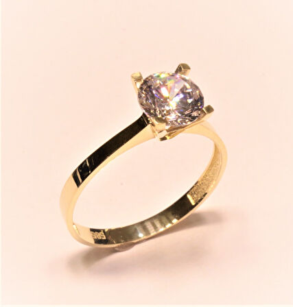  14 Ayar Altın Tek Taş Yüzük 24108