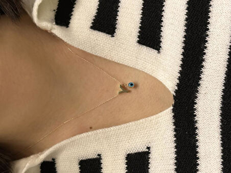 Altın Nazar Boncuklu Y Harfli Zincir