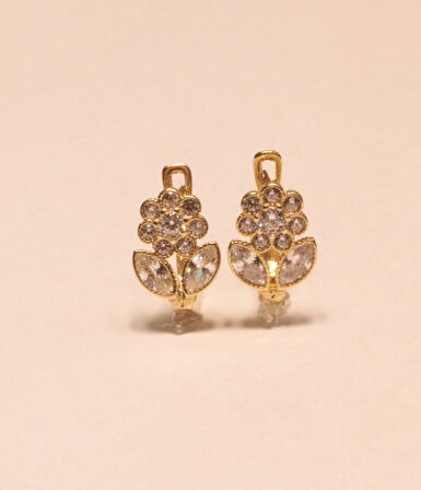 Altın Taşlı Bebek Küpesi