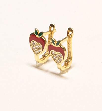 Altın Çilek Figürlü Bebek Küpesi 3980