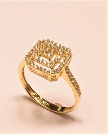 Altın Baget Taşlı Yüzük