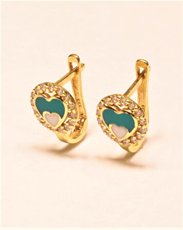 Altın Kalpli Çocuk Küpesi