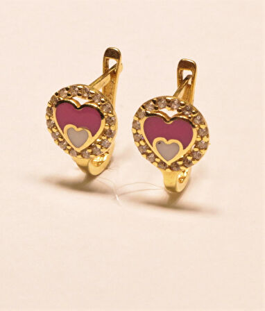 Altın Kalpli Çocuk Küpesi 3990