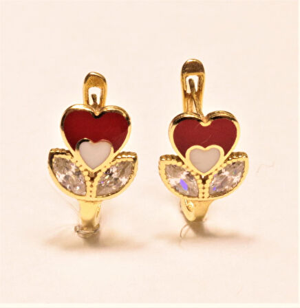 Altın Kalpli Çocuk Küpesi 3992