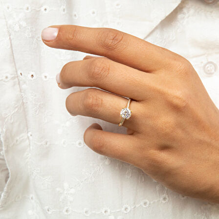  Altın Tek Taş Yüzük 34119