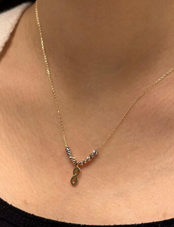 Altın Sonsuzluk Kolye Ucu ve Zinciri