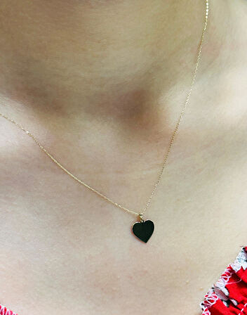 14 Ayar Altın Kalp  Kolye Uçlu Zincir 2818