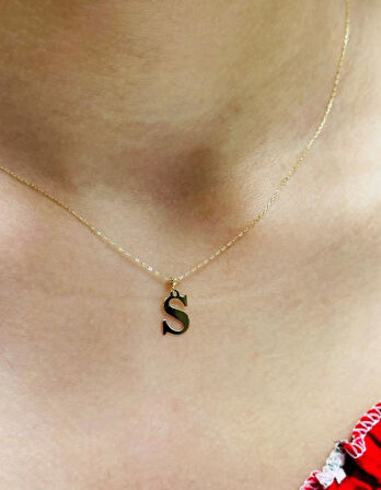14 Ayar Altın S Harfli Zincir