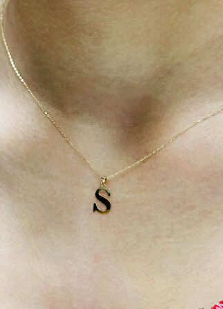 14 Ayar Altın S Harfli Zincir