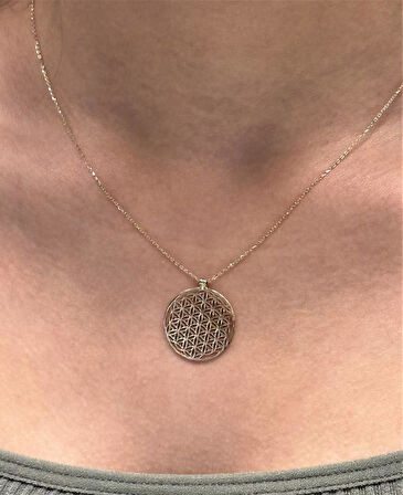 14 Ayar Altın Yaşam Çiçeği Kolye