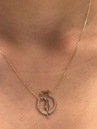 14 Ayar Altın Anne-Bebek Kolye