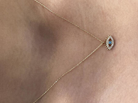 14 Ayar Altın Kirpik  Kolye Ucu ve Zinciri 28190