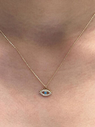 14 Ayar Altın Kirpik  Kolye Ucu ve Zinciri 28190