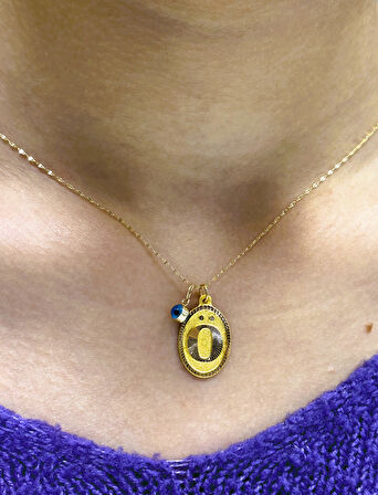  Altın Nostaljik Ö Harfli Aynalı Zincirli Kolye