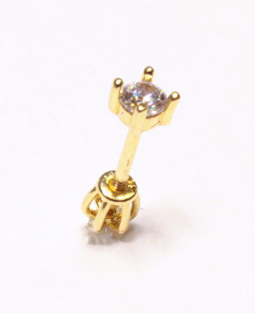 14 Ayar Altın Piercing Tragus Küpe T016