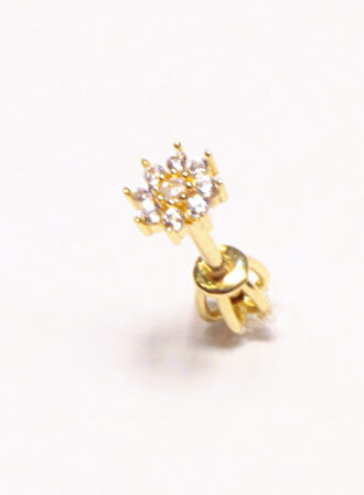  14 Ayar Altın Piercing Tragus Küpe T034