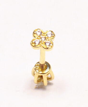  14 Ayar Altın Piercing Tragus Küpe T035