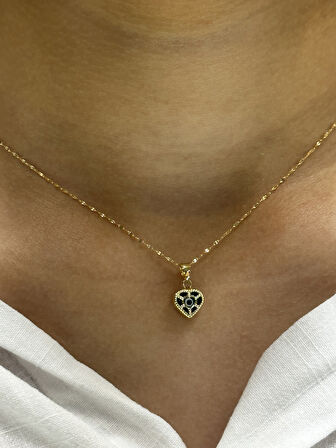  14 Ayar Altın Nazar Boncuklu Aynalı Zincir 28202