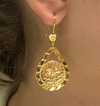  14 Ayar Reşat Çeyrek Altın Küpe 25117