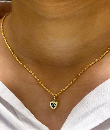  14 Ayar Altın Nazar Boncuklu Halat Zincir