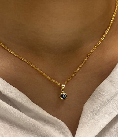  14 Ayar Nazar Boncuklu Halat Zincir