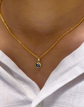  14 Ayar Nazar Boncuklu Halat Zincir