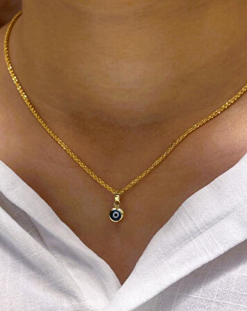  14 Ayar Nazar Boncuklu Halat Zincir