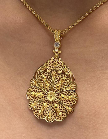  Altın Dorika Toplu Kolye Ucu 