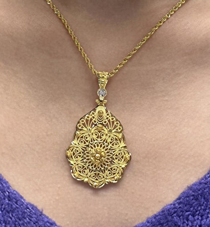 Altın Dorika Toplu Kolye Ucu 37006-2