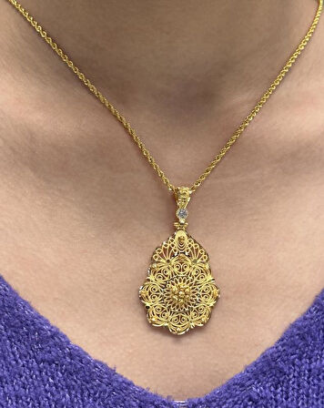 Altın Dorika Toplu Kolye Ucu 37006-2