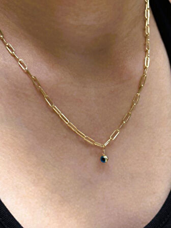 Altın Nazar Göz Boncuklu Ataç Zincir