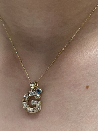  Altın 3 Boyutlu G Harfli Aynalı Zincir