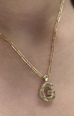  Altın 3 Boyutlu G Harf Kolye Ucu