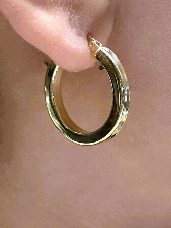  14 Ayar Altın Halka Küpe 25126