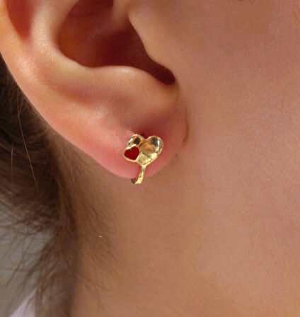 Altın Kalpli Cocuk Küpesi 390002