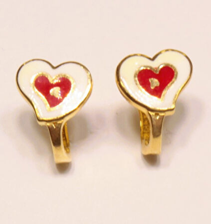  Altın Kalpli Cocuk Küpesi