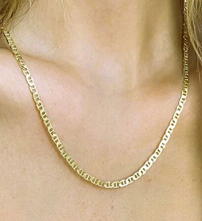  14 Ayar Altın Barlı  Erkek Model Zincir