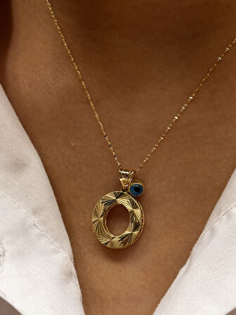 Altın 3 Boyutlu O Harfli Aynalı Zincir