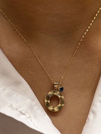 Altın 3 Boyutlu O Harfli Aynalı Zincir