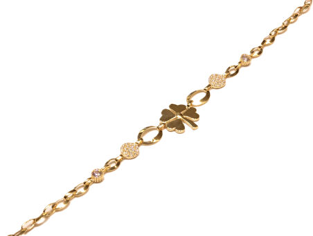  14 Ayar Altın Yonca Model Bileklik 233150