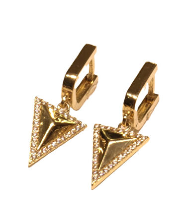  14 Ayar Altın Kadın Taşlı   Halka Küpe  25170