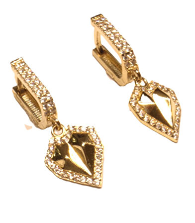 14 Ayar Altın Kadın Taşlı Halka Küpe 25172