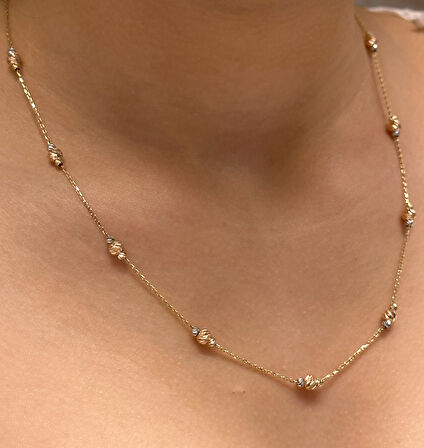  14 Ayar Altın Dorika Toplu Zincir