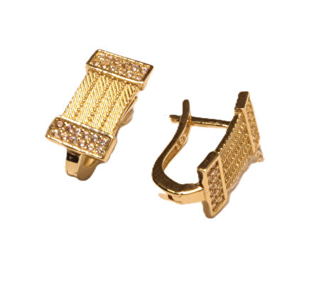 14 Ayar Altın Trabzon Hasır Model J Küpe 25186