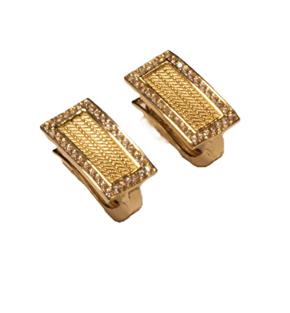  14 Ayar Altın Trabzon Hasır Model J Küpe 25187